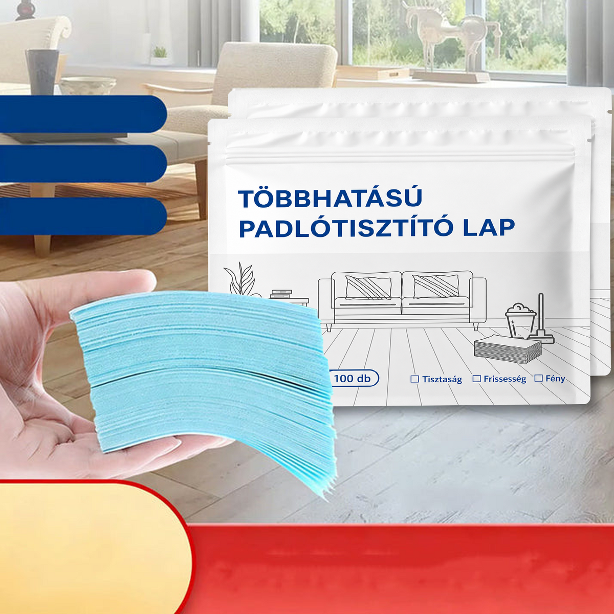 🧼Korlátozott ideig 50% kedvezmény💧🧹Vízben oldódó padlótisztító kendők
