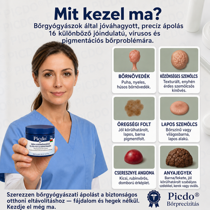 Picdo® 7 napos krém bőrkinövések és pigmentfoltok eltávolítására 🧴 (Fájdalommentes formula – hegek nélkül)